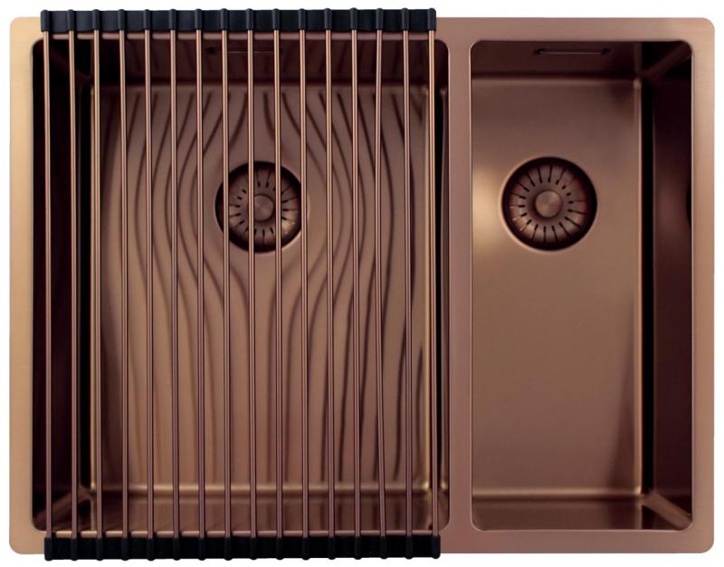 Pure.Sink Exclusivo Cupru 1,5 chiuvetă dublă 34+18 cm rază 10mm PEX341840-62