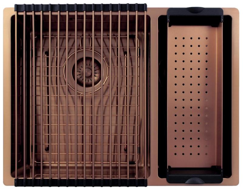 Pure.Sink Exclusivo Cupru 1,5 chiuvetă dublă 34+18 cm rază 10mm PEX341840-62