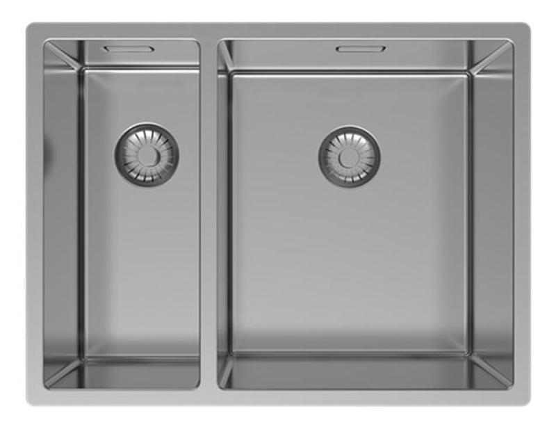 Pure.Sink Exclusivo RVS 1,5 cuvă dublă de 18+34 cm cu rază de 10mm PEX183440-02