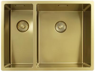 Pure.Sink Exclusivo Aur 1,5 o chiuvetă cu o jumătate de scurgere 18+34 cm rază de 10mm PEX183440-60
