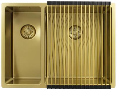 Pure.Sink Exclusivo Aur 1,5 o chiuvetă cu o jumătate de scurgere 18+34 cm rază de 10mm PEX183440-60