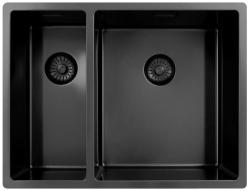 Pure.Sink Exclusivo Gun Metal 1,5 chiuvetă cu o jumătate de scurgere 18+34 cm raza de 10mm PEX183440-61