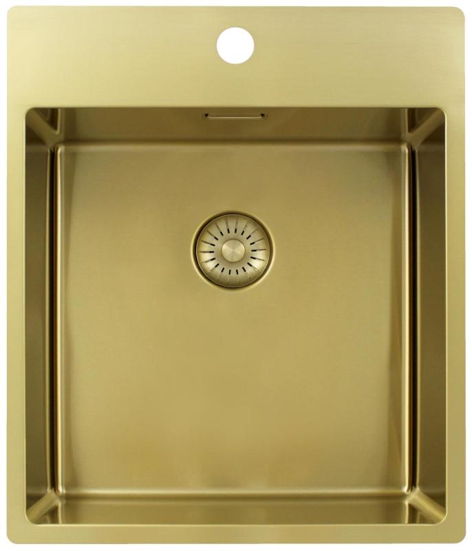Pure.Sink Exclusivo Chiuveta de aur 44x52 cm Tapwing cu gaura pentru robinet, raza de 10mm PEX4040T-60