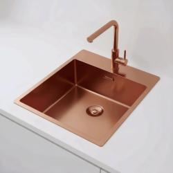 Pure.Sink Exclusivo Chiuvetă de cupru 44x52 cm Tapwing cu gaură pentru robinet, rază de 10mm PEX4040T-62
