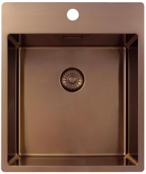 Pure.Sink Exclusivo Chiuvetă de cupru 44x52 cm Tapwing cu gaură pentru robinet, rază de 10mm PEX4040T-62