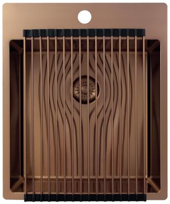 Pure.Sink Exclusivo Chiuvetă de cupru 44x52 cm Tapwing cu gaură pentru robinet, rază de 10mm PEX4040T-62