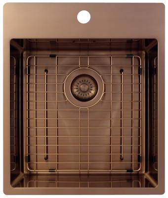Pure.Sink Exclusivo Chiuvetă de cupru 44x52 cm Tapwing cu gaură pentru robinet, rază de 10mm PEX4040T-62