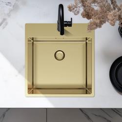 Pure.Sink Exclusivo Chiuvetă de aur 49x52 cm Tapwing cu orificiu pentru robinet rază 10mm PEX4540T-60