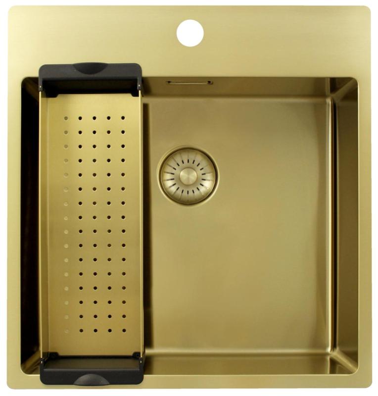 Pure.Sink Exclusivo Chiuvetă de aur 49x52 cm Tapwing cu orificiu pentru robinet rază 10mm PEX4540T-60
