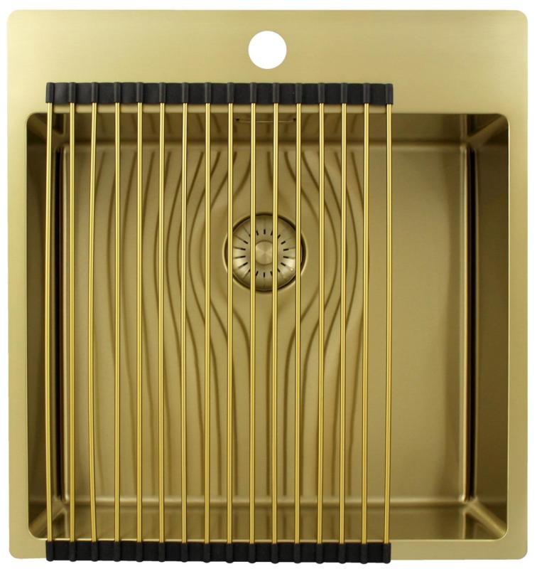 Pure.Sink Exclusivo Chiuvetă de aur 49x52 cm Tapwing cu orificiu pentru robinet rază 10mm PEX4540T-60