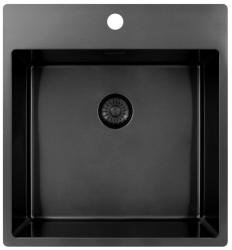 Chiuvetă Pure.Sink Exclusivo Gun Metal 49x52 cm Tapwing cu orificiu pentru robinet, rază 10mm PEX4540T-61