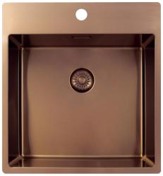 Pure.Sink Exclusivo Chiuvetă de cupru 49x52 cm Tapwing cu banca de găuri pentru robinet, rază de 10mm PEX4540T-62
