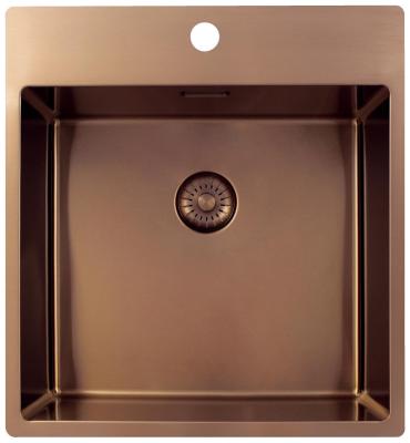Pure.Sink Exclusivo Chiuvetă de cupru 49x52 cm Tapwing cu banca de găuri pentru robinet, rază de 10mm PEX4540T-62