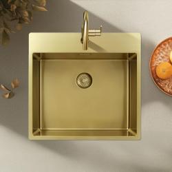 Pure.Sink Exclusivo Chiuvetă de aur 54x52 cm Tapwing cu gaura pentru robinet 10mm radius PEX5040T-60