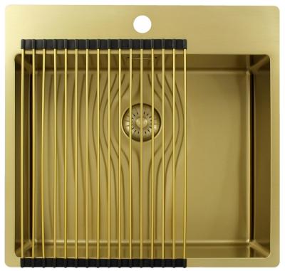 Pure.Sink Exclusivo Chiuvetă de aur 54x52 cm Tapwing cu gaura pentru robinet 10mm radius PEX5040T-60