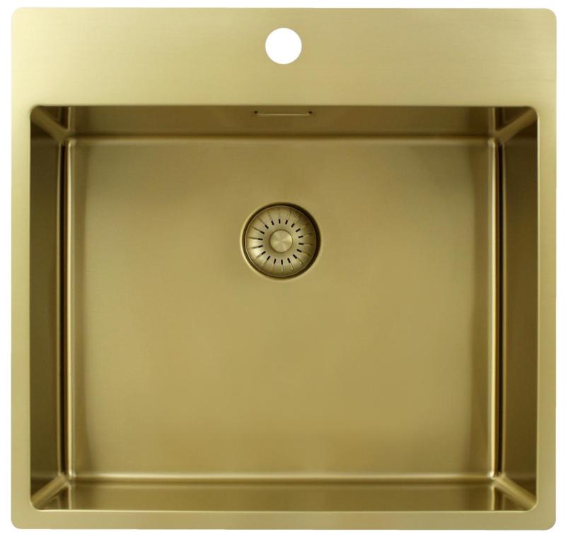 Pure.Sink Exclusivo Chiuvetă de aur 54x52 cm Tapwing cu gaura pentru robinet 10mm radius PEX5040T-60