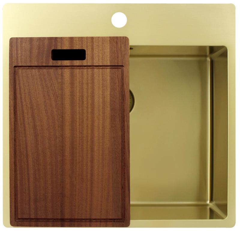 Pure.Sink Exclusivo Chiuvetă de aur 54x52 cm Tapwing cu gaura pentru robinet 10mm radius PEX5040T-60