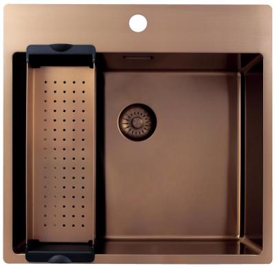 Pure.Sink Exclusivo Chiuvetă de cupru 54x52 cm Tapwing cu gaura pentru robinet, rază de 10mm PEX5040T-62