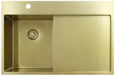 Pure.Sink Exclusivo Chiuvetă mică aurie cu zonă de scurgere 78x52 cm Tapwing stânga PEX3478LT-60