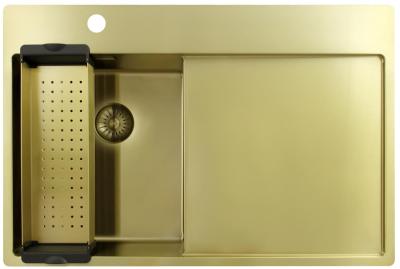 Pure.Sink Exclusivo Chiuvetă mică aurie cu zonă de scurgere 78x52 cm Tapwing stânga PEX3478LT-60