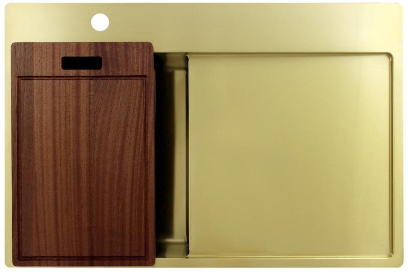 Pure.Sink Exclusivo Chiuvetă mică aurie cu scurgere 78x52 cm Robinet stânga PEX3478LT-60