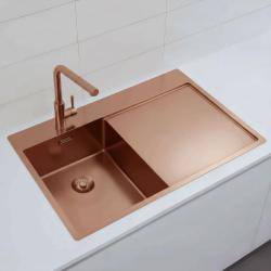 Pure.Sink Exclusivo Chiuveta mică din cupru cu zona de scurgere 78x52 cm Tapwing stânga PEX3478LT-62