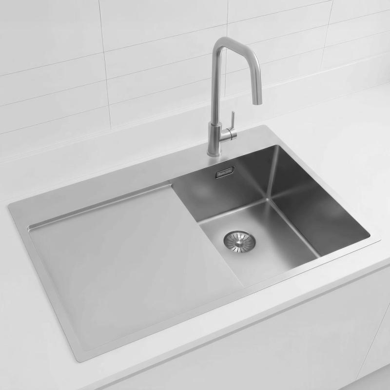 Pure.Sink Exclusivo RVS chiuveta mică cu zona de scurgere 78x52 cm Tapwing dreapta PEX3478RT-02