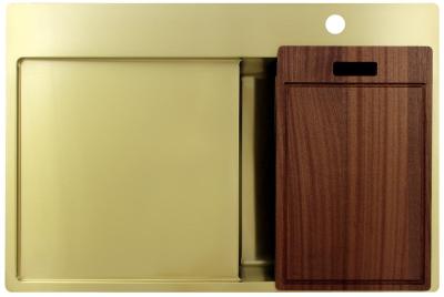 Pure.Sink Exclusivo Chiuveta mică de aur cu zonă de scurgere 78x52 cm Aripa de robinet la dreapta PEX3478RT-60
