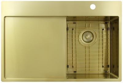 Pure.Sink Exclusivo Chiuveta mică de aur cu zonă de scurgere 78x52 cm Aripa de robinet la dreapta PEX3478RT-60