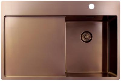 Pure.Sink Exclusivo Chiuvetă mică din cupru cu zonă de scurgere 78x52 cm Tapwing dreapta PEX3478RT-62