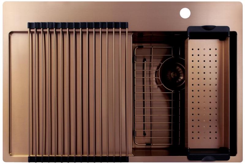 Pure.Sink Exclusivo Chiuvetă mică din cupru cu zonă de scurgere 78x52 cm Tapwing dreapta PEX3478RT-62