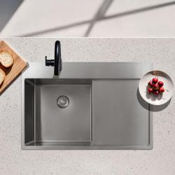 Pure.Sink Exclusivo Chiuveta din inox cu zona de scurgere 78x52 cm Tapwing stânga PEX4078LT-02