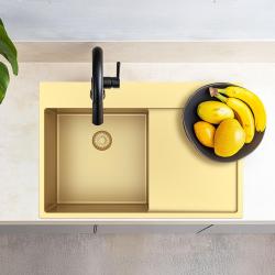 Pure.Sink Exclusivo Chiuvetă aurie cu zonă de scurgere 78x52 cm Tapwing la stânga PEX4078LT-60