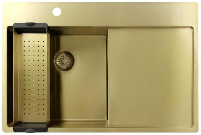 Pure.Sink Exclusivo Chiuvetă aurie cu zonă de scurgere 78x52 cm Tapwing la stânga PEX4078LT-60
