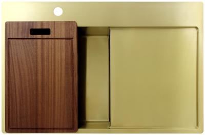 Pure.Sink Exclusivo Chiuvetă aurie cu zonă de scurgere 78x52 cm Tapwing la stânga PEX4078LT-60
