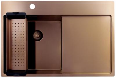 Pure.Sink Exclusivo Chiuvetă de cupru cu zonă de scurgere 78x52 cm Tapwing stânga PEX4078LT-62