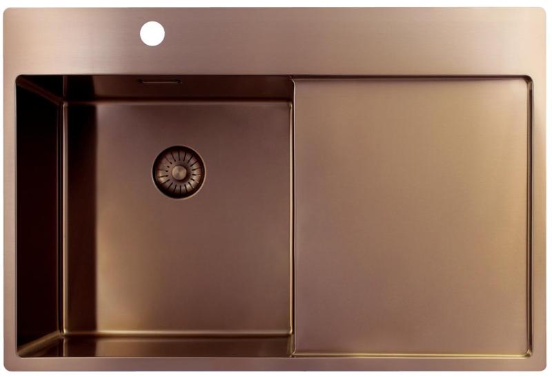 Pure.Sink Exclusivo Chiuvetă de cupru cu zonă de scurgere 78x52 cm Tapwing stânga PEX4078LT-62