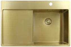 Pure.Sink Exclusivo Chiuvetă de aur cu zonă de scurgere 78x52 cm Tapwing dreapta PEX4078RT-60