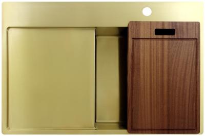 Pure.Sink Exclusivo Chiuvetă de aur cu zonă de scurgere 78x52 cm Tapwing dreapta PEX4078RT-60
