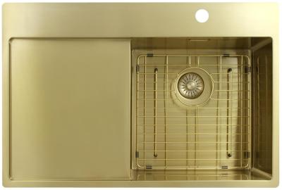 Pure.Sink Exclusivo Chiuvetă de aur cu zonă de scurgere 78x52 cm Tapwing dreapta PEX4078RT-60