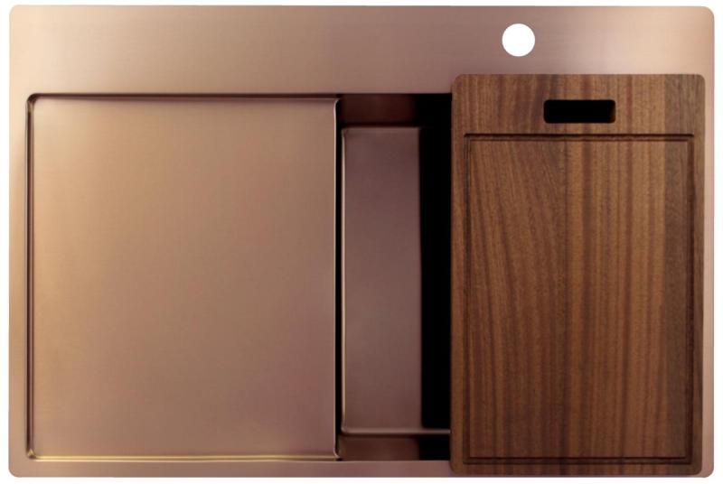 Pure.Sink Exclusivo Chiuvetă din cupru cu zonă de scurgere 78x52 cm Tapwing dreapta PEX4078RT-62