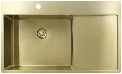 Pure.Sink Exclusivo Chiuvetă de aur cu zonă de scurgere 86x52 cm Tapwing stânga PEX5086LT-60