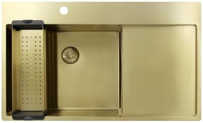 Pure.Sink Exclusivo Chiuvetă de aur cu zonă de scurgere 86x52 cm Tapwing stânga PEX5086LT-60