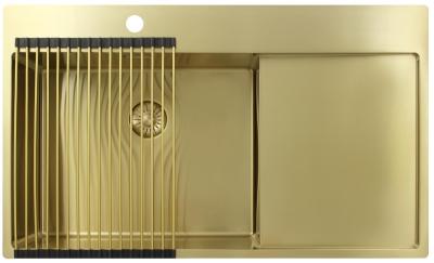 Pure.Sink Exclusivo Chiuvetă de aur cu zonă de scurgere 86x52 cm Tapwing stânga PEX5086LT-60