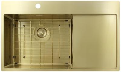 Pure.Sink Exclusivo Chiuvetă de aur cu zonă de scurgere 86x52 cm Tapwing stânga PEX5086LT-60