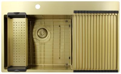 Pure.Sink Exclusivo Chiuvetă de aur cu zonă de scurgere 86x52 cm Tapwing stânga PEX5086LT-60