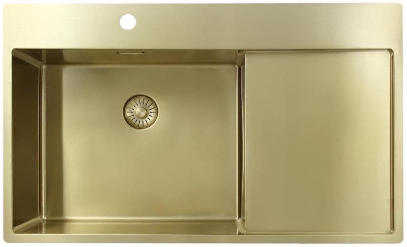 Pure.Sink Exclusivo Chiuvetă aurie cu scurgere 86x52 cm Robinet stânga PEX5086LT-60