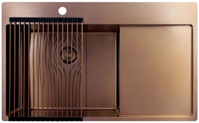 Pure.Sink Exclusivo Chiuveta de cupru cu zona de scurgere 86x52 cm Robinet pe stânga PEX5086LT-62