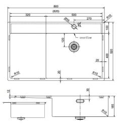 Pure.Sink Exclusiv chiuvetă din inox cu zona de scurgere 86x52 cm Tapwing dreapta PEX5086RT-02