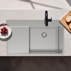 Pure.Sink Exclusiv chiuvetă din inox cu zona de scurgere 86x52 cm Tapwing dreapta PEX5086RT-02